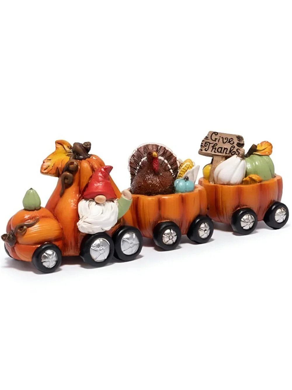 Fall Pumpkin Train Decoration Indoor,Thanksgiving Gnome Centerpiece